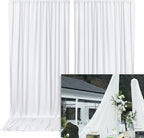 White Backdrop Curtains Wedding Background Drapes White Drapes for Backdrop Decoration Photography Video Studio Props 10x12FT TAYHQ001