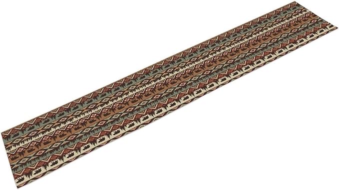 Retro Cabin Table Runner Rustic Bear Forest Farmhouse Lodge Jungle Table Runner for Dinner Party Living Room Kitchen Aztec Vintage 13x108 Inch