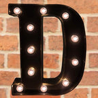 Decorative LED Illuminated Letter Marquee Sign - Alphabet Marquee Letters with Lights For Wedding Birthday Party Christmas Night Light Lamp Home Bar Decoration D, Black