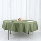 Efavormart Round Tablecloth, 90 Inch Stain & Wrinkle Resistant Washable Table Cloth, Decorative Polyester Fabric Table Cover for Banquet, Wedding, Dining- Eucalyptus Dusty Sage