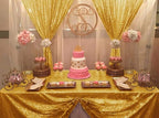 JYFLZQ Gold Sequin Backdrop Curtains 2ft x 8ft 2 Panel Glitter Photo Booth Backdrops Sparkly Photography Background Drapes for Parties Wedding Bridal Showers