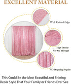 ShiDianYi Sequin Backdrop Fuchsia Pink 2 Panels 4FTx10FT Backdrop for Photograph Sequin Photo Backdrop for Birthday Sparkle Wedding Backdrop Glitter Backdrop Background