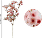 Uieke 8Pcs Artificial Cherry Blossom Flowers, Silk Cherry Blossom Branches, Fake Plum Blossom Flowers Arrangement for DIY Home Wedding Tree Party Decor Pink