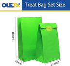 Oletx 30-Pack Green Party Favor Paper Bags, 9'' Wrapped Treat Bags for Birthday Party, Baby Shower, School Activities