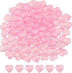 Fangoo 220 Pieces Pink Acrylic Heart Flat Back Heart Gems for Valentine's Day Decorations, Vase Filler, Table Scatter Decoration, Wedding Decorations,Home Decorations(Pink, 1LB)