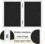 decorUhome Double 5x7 Picture Frame Vertical, Engineered Wood Bifold Photo Frame with Plexiglass for Tabletop Display, 5x7, White