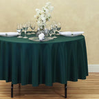 LTC LINENS 5 Pack 90 Inch Round Tablecloth Hunter Green - Wrinkle Resistant Table Cloth for Round Table -Washable Polyester Fabric Table Cover for Wedding, Party