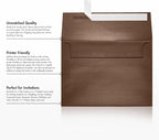 LUXPaper A7 Invitation Envelopes | Peel & Press | 5 1/4" x 7 1/4" | Bronze Metallic | 80lb. Text | 250 Qty