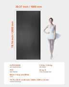 VEVOR Dance Floor, 6.6' x 3' Portable Yoga Mat with Organizer Bag, 1.5 mm Thick Workout Mats, Non-Slip Floor Mats for Practicing at Home, Studios, Stage
