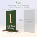 Wooden Table Numbers 1-25,3.2x5.8 Inch Double Sided Rustic Olive Green Wedding Table Number Signs with Wooden Base,Wedding Centerpieces for Banquet Restaurant Party Decor(Olive Green, 1-25)