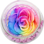 Preserved Real Roses with Colorful Mood Light Wishing Bottle,Eternal Rose，Never Withered Flowers,for Bedroom Party Table Decor, Christmas Anniversary,Valentine's,Mother's Day, (Multi)