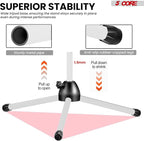 5 Core Tripod Mic Stand Floor Adjustable 18 to 72 Inches Sturdy Boom Arm Holder Microphone Stands Pedestal Para Microfono for Singing - MS 080 WH