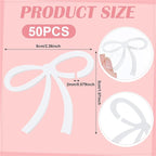 50 Pcs Bows Drink Tags Coquette Bow Wine Glass Charms Acrylic Bowknot Drink Tag for Bachelorette Birthday Wedding Coquette Tasting Party Decor Accessory(White)