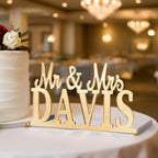 callie Personalized Mr and Mrs Wedding Table Name Sign, Custom Wooden Acrylic Table Decor for Wedding, Bridal Shower Party