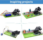 GeeekPi Complete Starter Kit for Raspberry Pi 4B, Python C Java Scratch Code, with 100-Page Tutorial, 16 Projects, 68 Items, ABS Breadboard Holder, Camera Module, Sound Sensor (Pi Board Not Included)