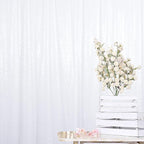 ShinyBeauty Sequin Backdrop White 4x8FT Sequin Fabric Backdrop Shimmer for Photograph Wedding,8FT White Glitter Curtain for Baby Birthday Background