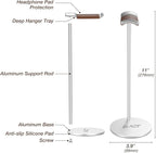 AVLT Universal Slim Aluminum Alloy Desktop Headphone Stand Anti-Slip Headset Display Organizer Hanger Rack Holder - Brown