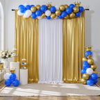 Outpain 10x14ft Gold Sequin Backdrop Curtains -Heavy Duty Gold Photography Backdrops with Non-Shedding Glitter, Wrinkle-Free Stage Drapes for Wedding/Christmas/Studio Shoots (5x14ft 2 Panels)