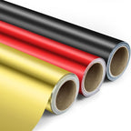 KMER LIFE Metallic Wrapping Paper Rolls - 3 Rolls Premium Gift Wrapping Paper, 17 x 120 Inch Each, Birthday & Christmas Wrapping Paper, Baby Shower & Party (Red, Black, Gold)