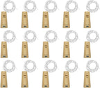 Wine Bottle Lights with Cork, LoveNite Battery Operated 20 LED Cork Shape Silver Wire Colorful Fairy Mini String Lights(No Bottles) for DIY, Party, Decor, Christmas, Halloween,Wedding (15, Cool White)