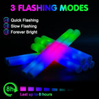 112 PCS Foam Glow Sticks, Foam Light Up Sticks Party Supplies with 3 Mode Colorful Flashing, Glow Sticks Bulk Party Pack, Led Foam Sticks for Birthday, Wedding, Halloween, Carnival, Concert