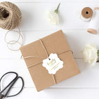Andaz Press Personalized Fancy Frame Square Wedding Gift Tags, Metallic Gold Ink, Happily Ever After, 24-Pack, Custom Made Any Name