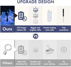12 Pack Fairy Lights Battery Operated String Lights，7FT 20LED Waterproof Silver Wire Christmas Lights Outdoor,Firefly Mini Lights for Bedroom Party Birthday Wedding Home Decor