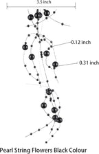 13Feet Pearl String Spool Roll for Floating Candles Faux Pearls Strands Garland for Vase Filler Wedding Centerpiece Christmas Table Decor (Black)