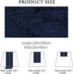 Boho Gauze 16PCS Navy Blue Cheesecloth Table Runners - 35x120Inch Long Rustic Sheer Table Decor for Wedding, Party, Baby, Bridal Shower