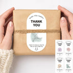 500 Pieces Sealing Large Thank You Stickers, Large Gift Flower Decorative Wrapping Stickers, Suitable for Boxes and Bags Outer Labels Seal Decals Gift Boxes Decoration. (Grateful Petals)