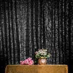 JYFLZQ Black Sequin Backdrop Curtains 7ft x 7ft 1 Panel Halloween Backdrop Glitter Photo Booth Backdrops Sparkly Photography Background Drapes for Graduation Birthday Parties