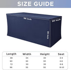 Nasitos Fitted Table Covers Stretch Spandex - 96 x 30 Inch - 2 Pack Navy Rectangle Table Clothes for 8 Foot Folding Tables, Fabric Tablecloths for Parties, Trade Show, Craft Show, Birthday