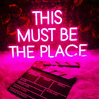 This Must Be The Place Neon Sign,Party Sign, Neon Sign Art, PersonalizedGifts For Children Son Daughter Size:20x 11.9inches