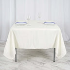 Efavormart 70" Square Linens Ivory Wholesale Linens Polyester Square Linen Tablecloth for Wedding Banquet Party Restaurant