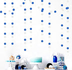 Navy-Blue White-Silver Birthday Party-Decorations Streamers - 52FT Graduation Hanging Paper Garland Banner,Baby Bridal Shower Wedding Engagement Bachelorette Supplies Backdrop Decor Hugtmr