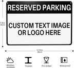 Custom Reserved Parking Metal Sign for Outside Personalized Signs with Photo Text or Logo for Outside Wall Decor Aluminum Fade Resistant Signs for Business Office Home
