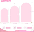 6FT Pink Arch Backdrop Cover - Polyester Fitted Wedding Arch Stand Covers Round Top Chiara Arch Backdrop Cover for Birthday Party Banquet Photo Background Decoration