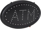 Boshen Led ATM Signs Decor for Bank Business Mart Shop Store Bar Cafe Now Open Sign Display On/Off Switch + Chain (19" Lx 10"W(Oval"ATM"))