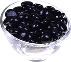 KINGOU Flat Glass Gems/Marbles/Stones/Beads for Vase Filler, Table Scatter, Games - 1 Lbs (17-19mm, Approx. 3/4") - Black