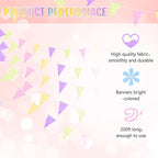 Tatuo 200 Feet Solid Pennant Banners Flags String Triangle Hanging DIY Bunting Flags Party Decorations for Grand Opening Party Banners for Kids Birthday, Shops (Pastel Color)