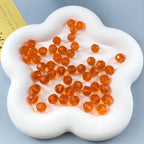 400 PCS 4mm Crystal Glass Beads Round Multiple Faceted Loose Spacer Glass Beads for DIY Handcrafte Bracelet Necklace Earring Jewelry Making(Tangerine)