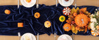 Navy Blue Velvet Table Runner 3 Pack Fall Thanksgiving Navy Table Runners 20 x 120 Inch Luxurious Velvet Fabric Friendsgiving Table Decorations for Christmas Dinner Wedding Bridal Baby Shower