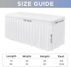 Nasitos White Rectangle Table Skirts, 2 Pack - 72 x 30 Inch - Stretch Spandex Fitted Table Clothes, Cocktail Tablecloths for Party, Banquet, Birthday