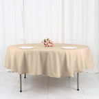 Efavormart Round Tablecloth, 90 Inch Stain & Wrinkle Resistant Washable Table Cloth, Decorative Polyester Fabric Table Cover for Banquet, Wedding, Dining- Nude Beige