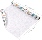 WRAPAHOLIC Kraft Wildflower Wrapping Paper - Mini Roll - 17 Inch x 16.5 Feet - Floral Wrapping Paper for for Wedding, Birthday, Bridal Shower, Tea Party