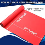 Vanhench 17.5"×963" Red Wrapping Paper Roll for Women Kids, Solid Color Art Kraft Craft Paper for Wedding, Birthday, Mothers Day Gifts, Bouquet Flower Poster Bulletin Board