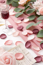 Serwalin 300Pcs Silk Pink Rose Petals Artificial Flower Petals for Wedding, Peach Pink Petals Bulk for Anniversary Decor,Party Romantic Decorations Table or Wedding Cake Decor(5 Color Mixes)