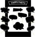 18pcs Blank Photo Booth Props Black Chalkboard Photo Booth Props Frame with Bubble DIY Photo Props for Birthday Wedding Party Supplies(Black)
