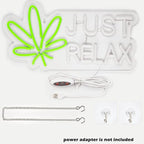 JUST RELAX Neon Sign Led Wall Decor Man Cave Neon Light Up Signs Wall Art for Home Room Bar Bedroom USB Powered 15.7"x8.2"