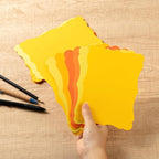 50 Pack Blank Kraft Cards Cardstock Thick Paper Brown Greeting Cards for DIY Gift Card Menus, Baby Shower and Wedding Invitations (Yellow, 5 Colors, 5x7IN)